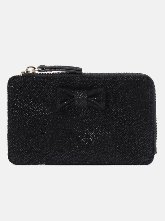 Belle Bow Card Case - Shimmer Black