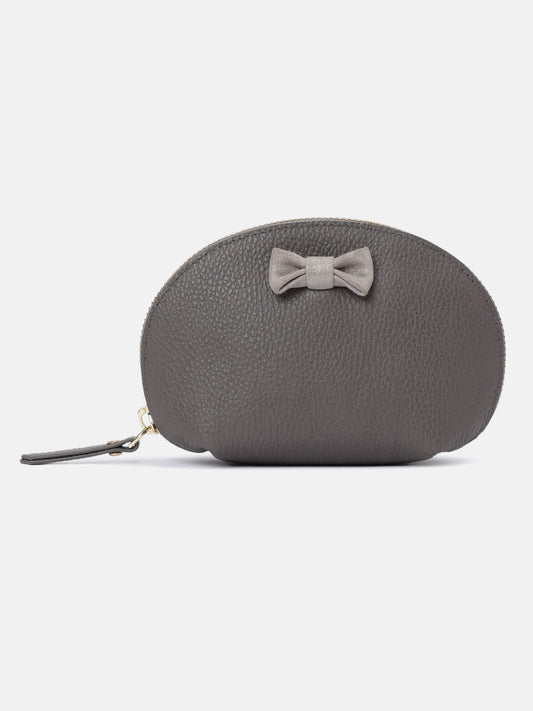 Belle Bow Cosmetic Pouch Small - Taupe
